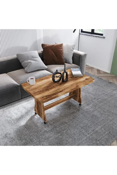 AYSİMAHOME Masa tekerlekli orta sehpa zigon yemek masası - 2