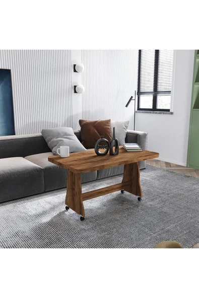 AYSİMAHOME Masa tekerlekli orta sehpa zigon yemek masası - 3