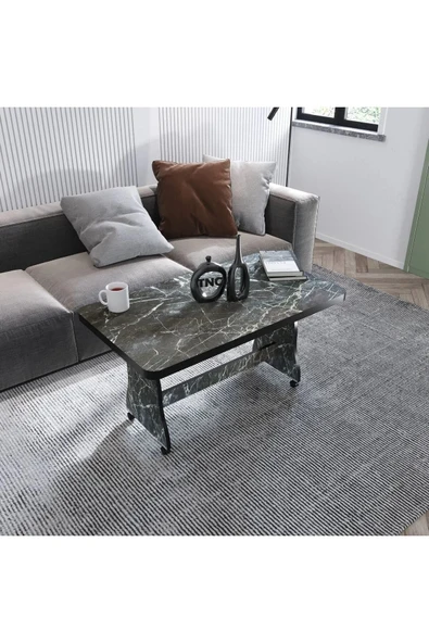 AYSİMAHOME Masa tekerlekli orta sehpa zigon yemek masası