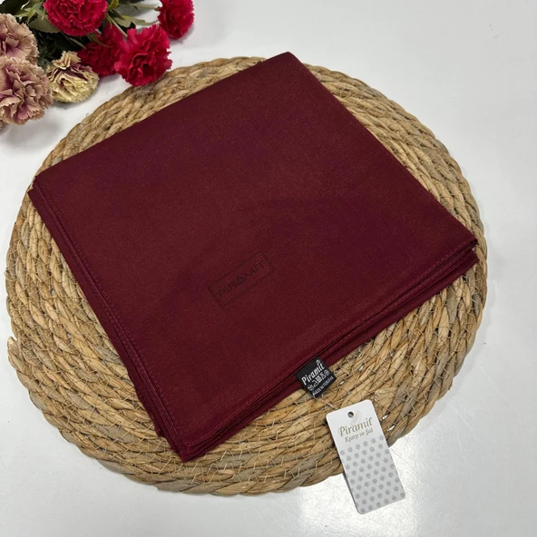 Piramit Kehribar Eşarp Bordo LTP0224