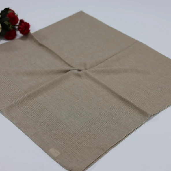 Miray 120 cm Pano Pamuk Eşarp Bej BYA0111