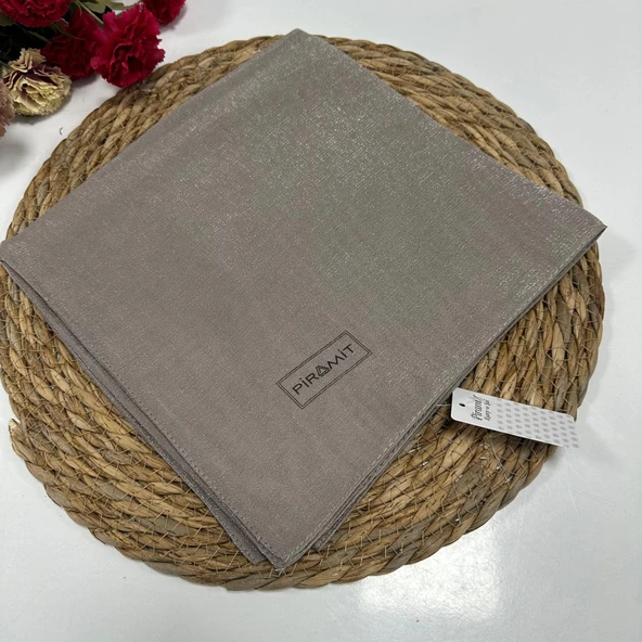 Piramit Kehribar Eşarp Koyu Vizon LTP0231