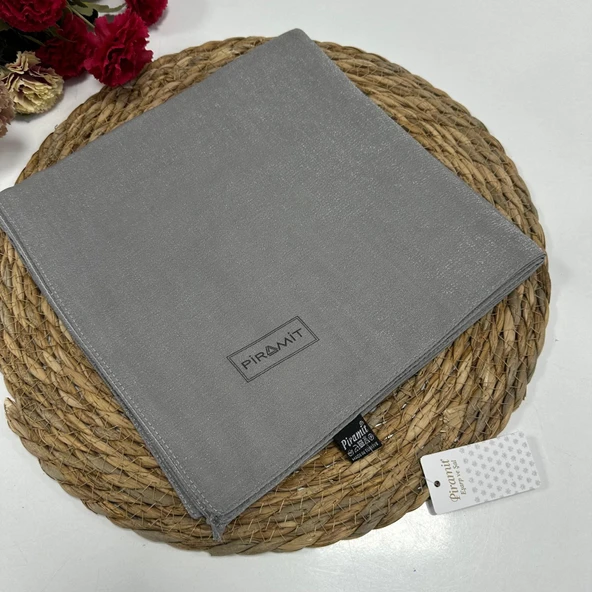 Piramit Kehribar Eşarp Soft Gri LTP0225