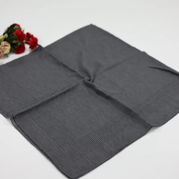 Miray 120 cm Pano Pamuk Eşarp Koyu Gri BYA0122