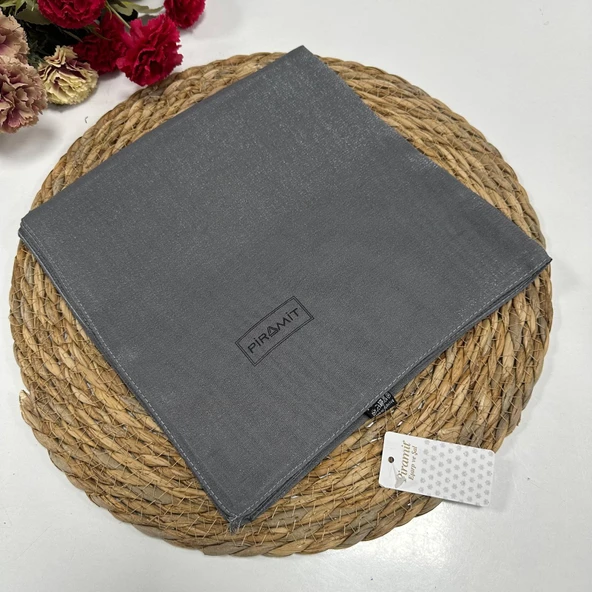 Piramit Kehribar Eşarp Koyu Gri LTP0221
