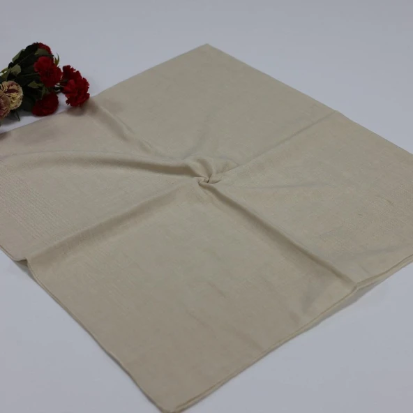 Miray 120 cm Pano Pamuk Eşarp Bej 2 BYA0117