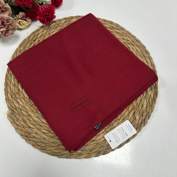 Piramit Kehribar Eşarp Koyu Kırmızı LTP0222