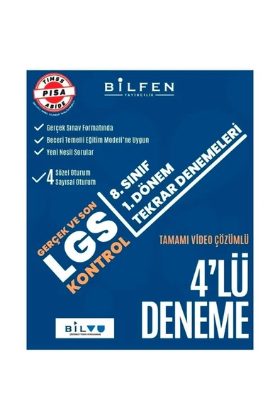 Bilfen Yayıncılık Bilfen Yayınları 8. Sınıf Lgs 1. Dönem 4 Deneme - 1