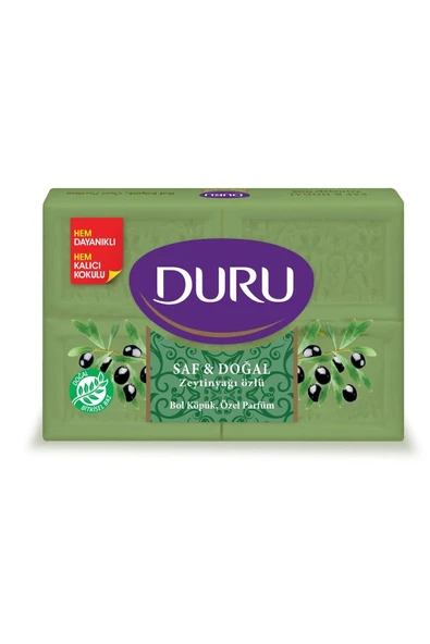 Duru Saf ve Doğal Kaynaklı Beyaz Sabun Zeytinyağı Özlü 4 x 150 g = 600 g