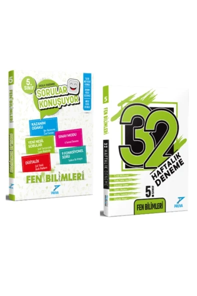 Pruva Akademi PRUVA AKADEMİ YAYINLARI 5.SINIF+FEN BİLİMLERİ SORULAR KONUŞUYOR+32 HAFTA FEN BİLİMLERİ DENEME