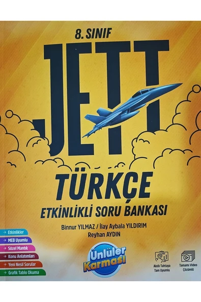 Ünlüler Karması Yayınları 8.SINIF JETT TÜRKÇE ETKİNLİKLİ SORU BANKASI