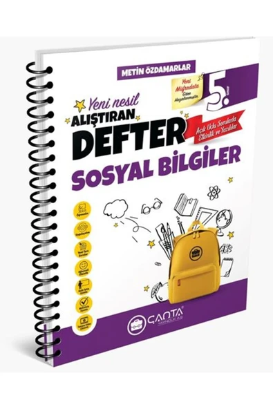 Çanta Yayıncılık Çanta Yayıncılık 5 Sınıf Sosyal Bilgiler Okula Yardımcı Alıştıran Defter 2024 2025