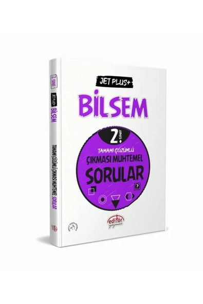 Editör Yayınevi Editör Yayınları 2. Sınıf Bilsem Jet Plus Tamamı Çözümlü Çıkması Muhtemel Sorular