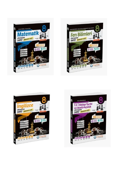 Çanta Yayınları ÇANTA 8. Sınıf T.C. İnkılap Tarihi+İng.+Fen +Matematik Kazanım Sıralı Deneme Seti(4 KİTAP)