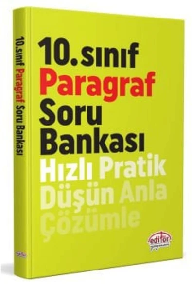 Editör Yayınları 10.sınıf Paragraf Soru Bankası Hızlı Pratik - Editör Yayınevi - 1