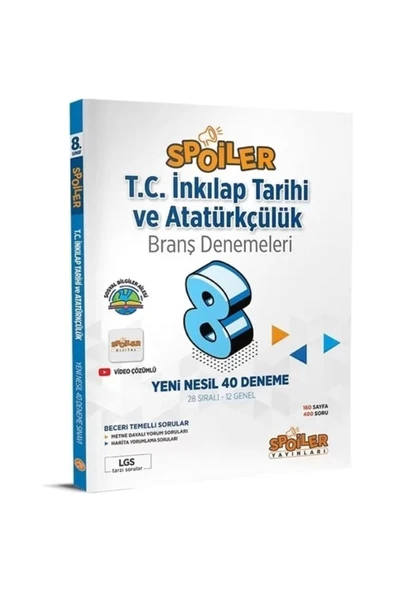 Spoiler Yayınları 8. Sınıf Lgs Inkılap Tarihi Spoiler 40 Deneme Yeni