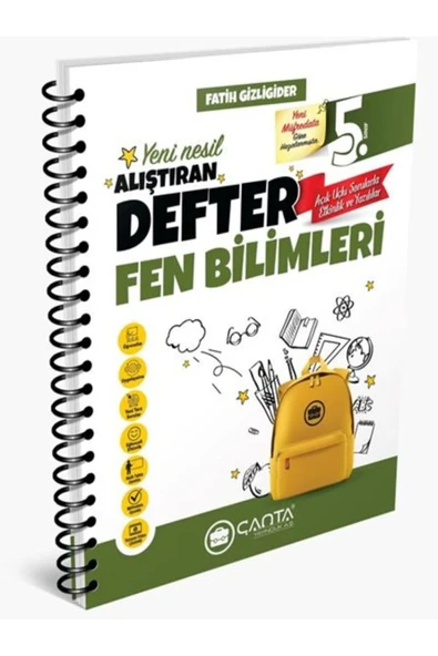 Çanta Yayınları Çanta Yayınları 5.Sınıf Fen Bilimleri Okula Yardımcı Alıştıran Defter 2024 YENİ MÜFREDAT