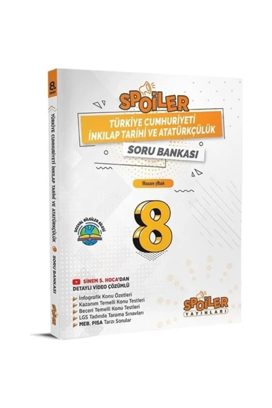 Spoiler Yayınları Lgs 8.sınıf Spoiler Inkılap Tarihi Ve Atatürkçülük Video Çözümlü Soru Bankası