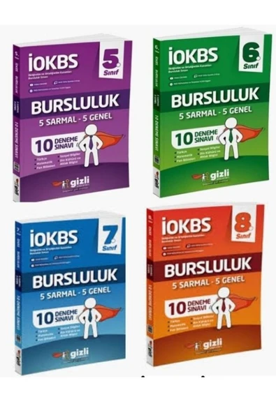 Gizli Yayınları GİZLİ YAYINLARI  5.6.7.8 SINIF 10 BURSLULUK DENEME 4'LU FULL  SET