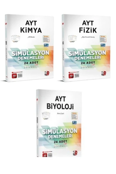 3D Yayınları 3D SİMÜLASYON AYT FİZİK - KİMYA - BİYOLOJİ