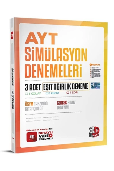 3D Yayınları Ayt 3D Yayınları Eşit Ağırlık Simülasyon Denemeleri
