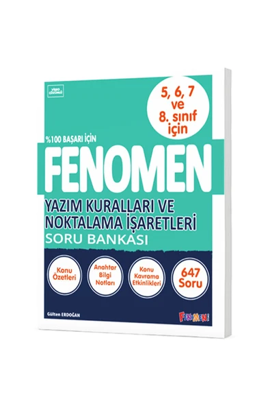 Kurmay Yayınları FENOMEN OKUL YAZIM KURALLARI VE NOKTALAMA İŞARETLERİ SORU BANKASI / 9786256972049