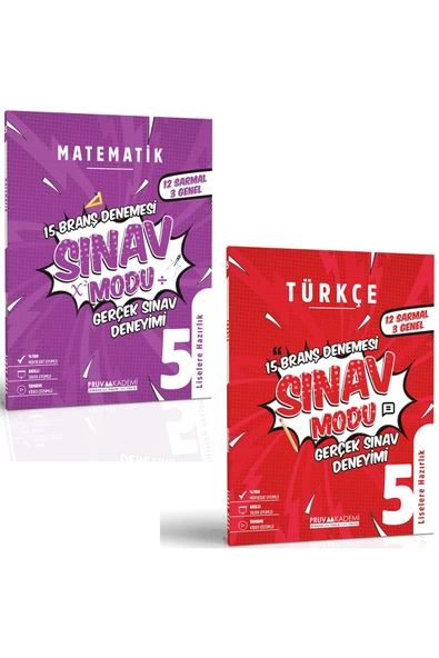 Pruva Yayınları Pruva Sınav Modu 5. Sınıf Branş Deneme Seti Mt (2 Ders)