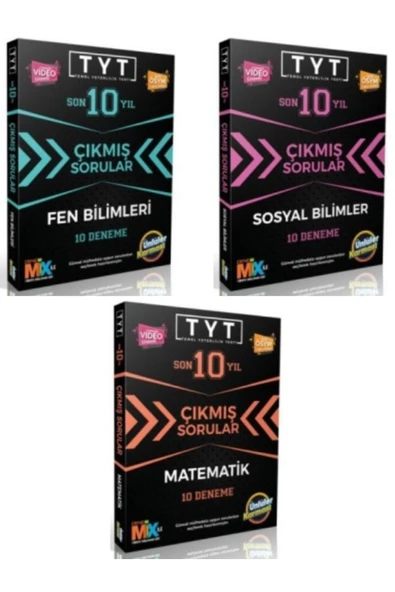 Ünlüler Karması ÜNLÜLER YAYINLARI TYT Son 10 Yıl Çıkmış Sorular MATEMATİK +FEN + SOSYAL