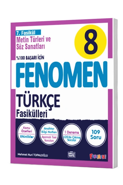 Fenomen Yayıncılık Fenomen Okul 2024 8. Sınıf Türkçe 7. Fasikül Metin Türleri Ve Söz Sanatları - 1