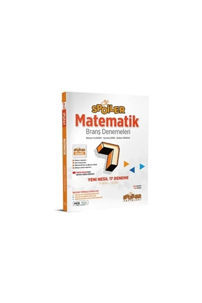 Spoiler Yayınları 2023 7. Sınıf Matematik Branş Denemeleri / Bülent Yıldırım / Spoiler Yayınları / 9786257549578