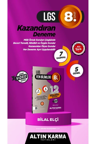 Altın Karma Yayınları ALTIN KARMA 2025 LGS 8.SINIF FEN BİLİMLERİ Sarmal Deneme (KİTAPEKSENİNE ÖZEL)