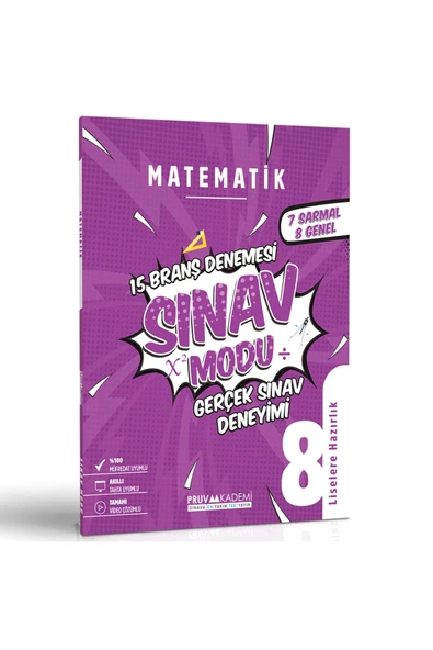 Pruva Akademi Pruva Akademi 8 Sınıf Matematik Sınav Modu Branş Denemesi Lgs