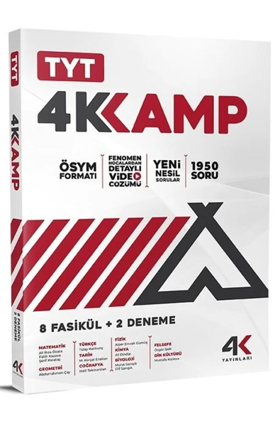 4K YAYINLARI Tyt Kamp Kitabı Video Destekli Fenomen Hocalardan Güncel Baskı 2024 2025 - 2200 Soru - Resim 2