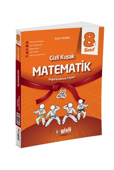 Gizli Yayınları Gizli Yayınları 2025 8. Sınıf Matematik Değerlendirme Föyleri Gizli Kuşak Serisi