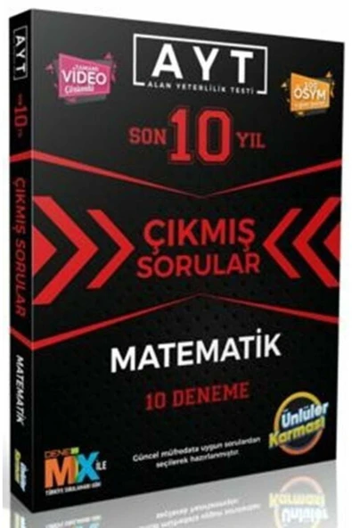 ünlüler yayınları Ünlüler Karması Ayt Matematik Karması Tıpkı Basım 10 Deneme
