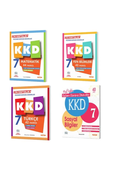 Kurmay Yayınevi Kurmay Yayınları 7. sınıf KKD Matematik+Sosyal Bilgiler+Türkçe+Fen Bilimleri (4Kitap)