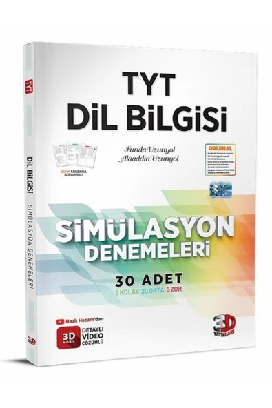 3D Yayınları Tyt Dil Bilgisi Simülasyon Denemeleri