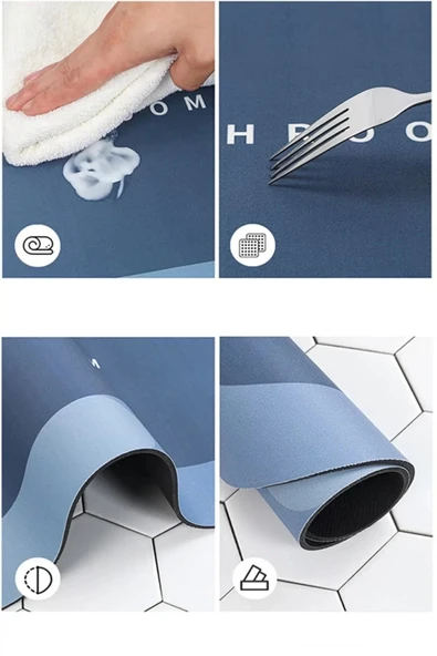 Sihirli Su Emici Kaydırmaz Banyo Paspası Banyo Ayak Matı - 3