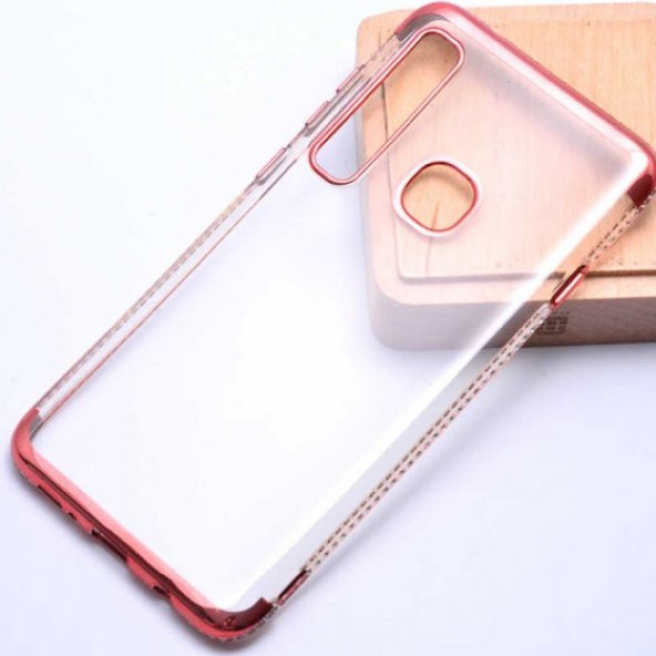 Samsung Galaxy A9 2018 Kılıf Kenarları Taşlı Darbeye Dayanıklı Silikon Kapak - 1