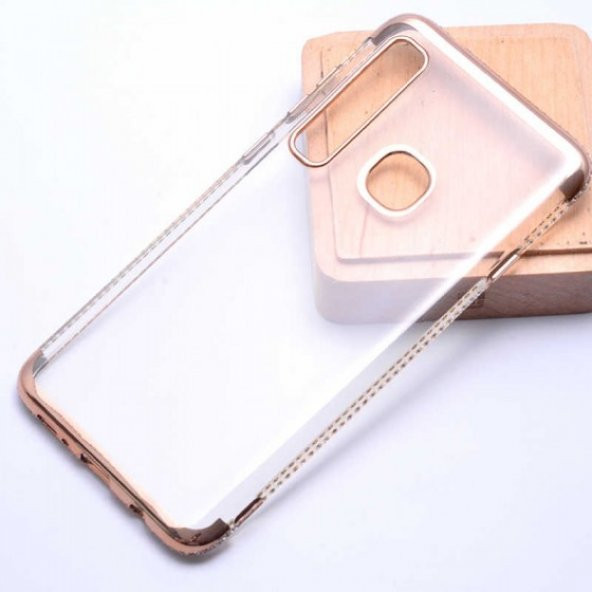 Samsung Galaxy A9 2018 Kılıf Kenarları Taşlı Darbeye Dayanıklı Silikon Kapak - 10