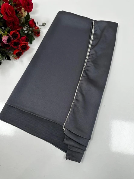 Taşlı Dubai İpeği Şal Antrasit JJ0213 ürün görseli