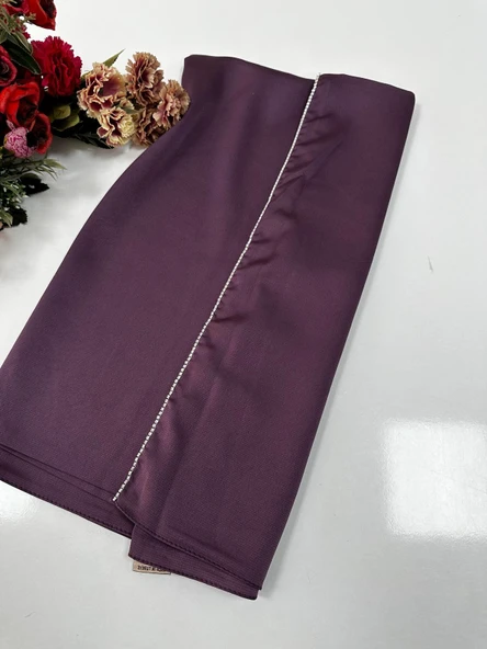 Taşlı Dubai İpeği Şal Mor JJ0221 ürün görseli