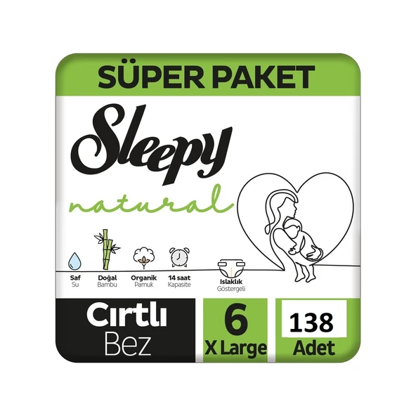 Sleepy Natural 6 Numara XLarge 138'li Bebek Bezi ürün görseli 1