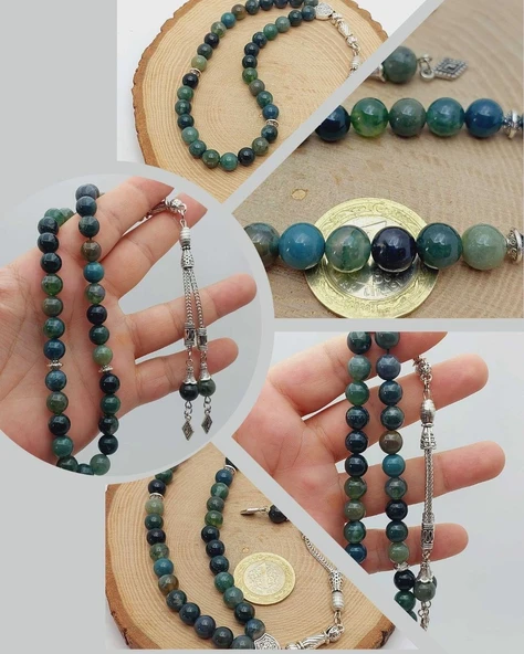 Yosunlu Akik Taşı Tesbih 33Lük 8mm (55986) ürün görseli