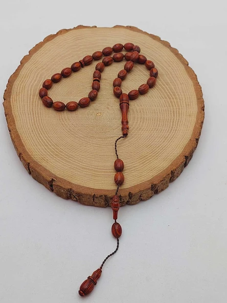 Kafur Ağacı Badem Kesim 33lük Tesbih 6*9mm (56084) - Resim 4