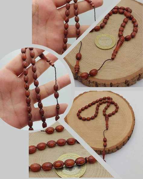 Kafur Ağacı Badem Kesim 33lük Tesbih 6*9mm (56084) ürün görseli