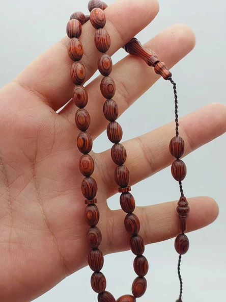 Kafur Ağacı Badem Kesim 33lük Tesbih 6*9mm (56084) - Resim 2