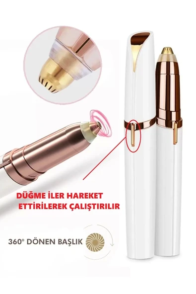 Kalem Tipi Taşınabilir İnce Uçlu Yüz Için Tüy Alıcı Kaş Bıyık Epilasyon Aleti (pil Dahildir) - 2