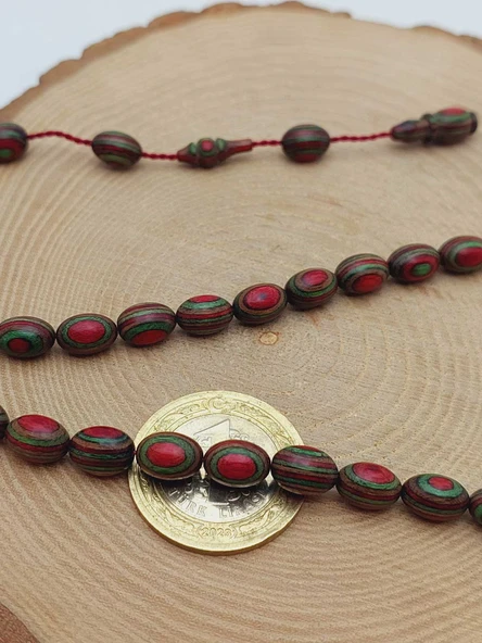 Kafur Ağacı Badem Kesim 33lük Tesbih 6*9mm (56086) - Resim 3