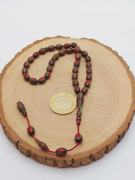 Kafur Ağacı Badem Kesim 33lük Tesbih 6*9mm (56086) - Resim 6